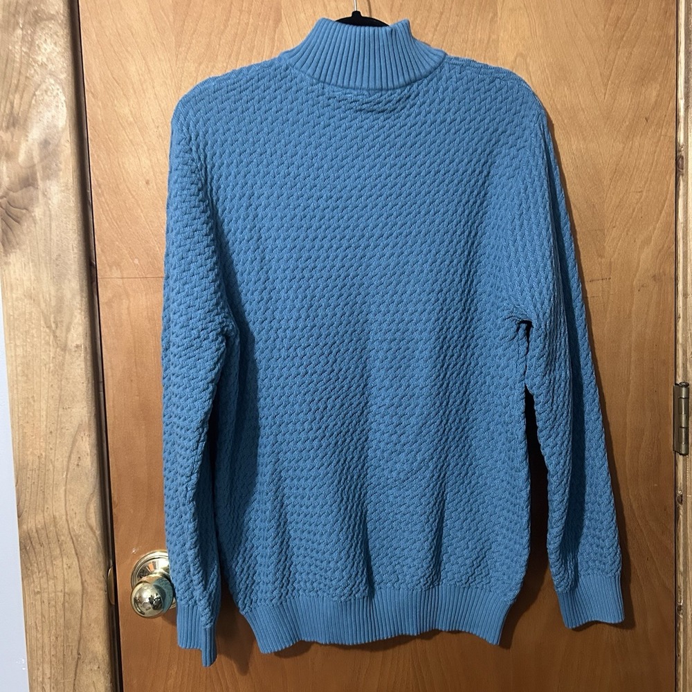 Sweater‎ Mens Extra Large Blue Quarter 1/4 Zip Classic Fit Pullover XL - Picture 5 of 5